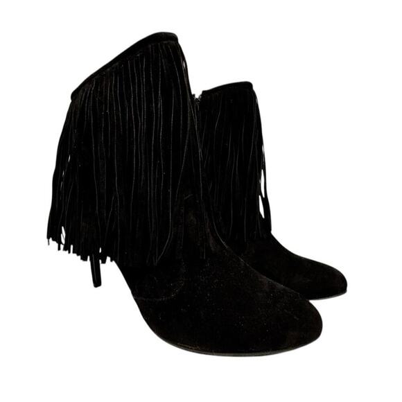 Chase & Chloe Carina-1Fringed Ankle Boot in Black Size 11 - Picture 5 of 15